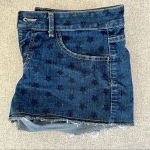 Jean Shorts with Star Pattern